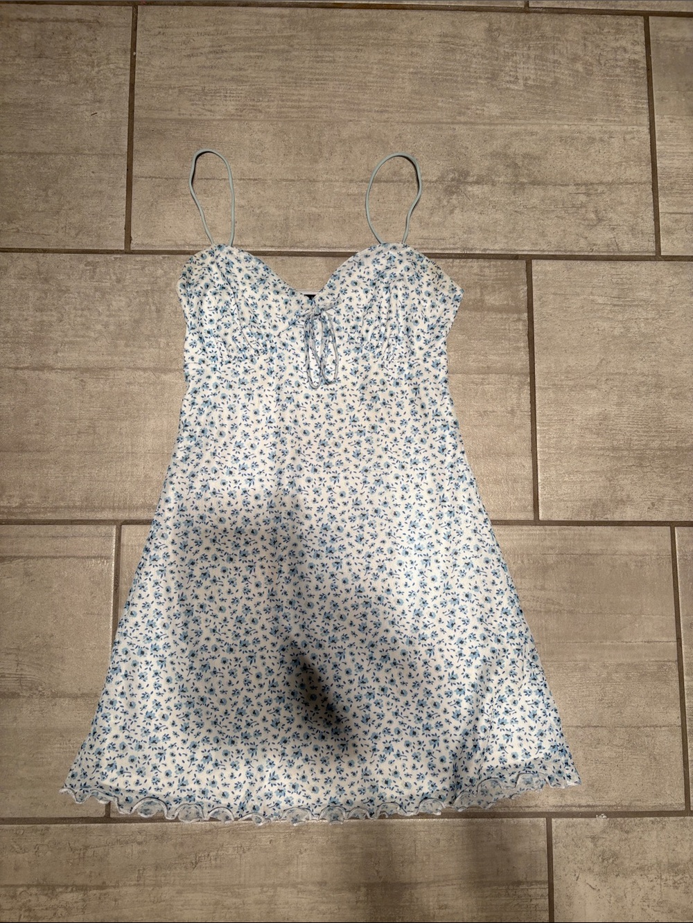 Streetwear Society Blue & White Floral Slip Dress